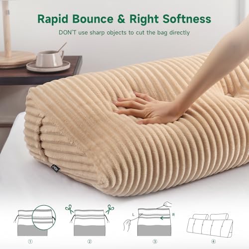 Z-hom Headboard Pillow, Wedge Backrest Cushion, Queen Size,ONE Roll Pillow