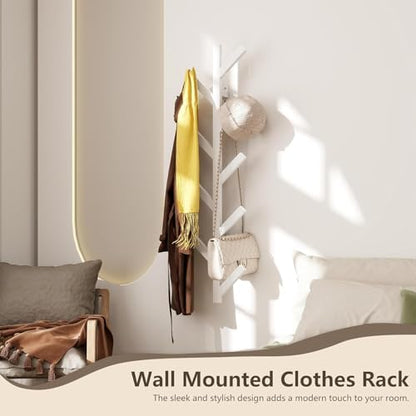 Vlush Wall-Mounted Coat Racks, 2 Pack 9 Hooks, White Coat hooks