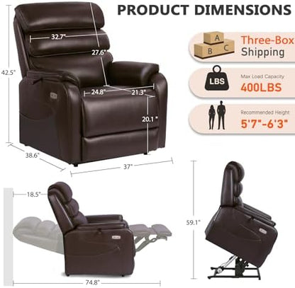 EONIX Dual Motor Large Power Lift Recliner Chair with Massage & Heat