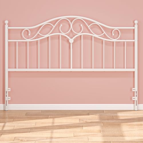King Size Headboard Only, Vintage Metal Headboard for King Bed White