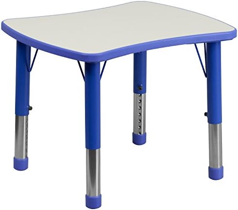 EMMA + OLIVER Blue Adjustable Height Activity Table