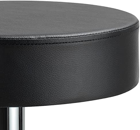 Finnhomy Bar Stools Set of 2 Modern PU Leather, Swivel Barstools with Footrest and Backless Round, Counter Height Adjustable Modern Counter stools for Kitchen, Black