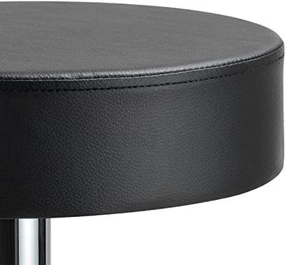 Finnhomy Bar Stools Set of 2 Modern PU Leather, Swivel Barstools with Footrest and Backless Round, Counter Height Adjustable Modern Counter stools for Kitchen, Black