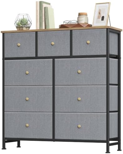 9 Drawer Dresser for Bedroom, Fabric Storage Drawer Unit