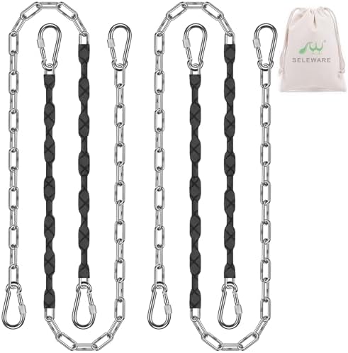 SELEWARE 4 Pcs 65" Stainless Steel Hanging Chains Heavy Duty Swing Chains