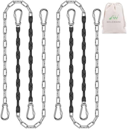 SELEWARE 4 Pcs 65" Stainless Steel Hanging Chains Heavy Duty Swing Chains