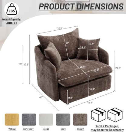 Oversized Swivel Accent Chair Set of 2 for Living Room Office