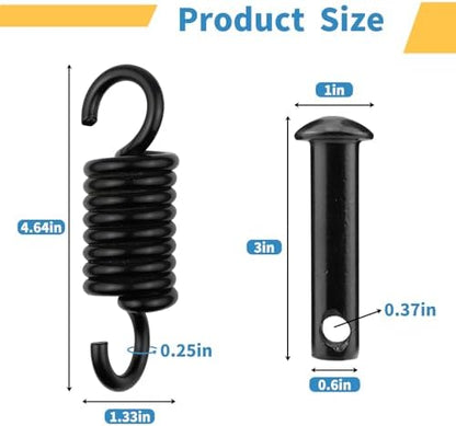 Hammock Chair Ultimate Hanging Kit by JPKTA - 500lbs Capacity Egg Hammock Chair Spring Hook and Pin Plug Hardware Black for Hanging Basket Chairs Hammock and Porch Swings Replacement Parts