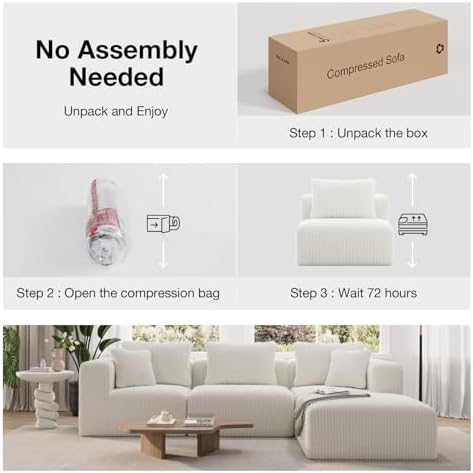 Novilla 177" Modular Sectional Sofa, U Shape Extra Large Sectional Couch, Modern Cloud Design with Smarts Coil® Support, Boneless Sectional Couch for Living Room Apartment, No Assembly, Beige