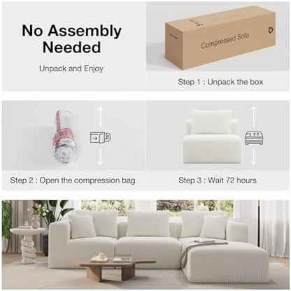 Novilla 177" Modular Sectional Sofa, U Shape Extra Large Sectional Couch, Modern Cloud Design with Smarts Coil® Support, Boneless Sectional Couch for Living Room Apartment, No Assembly, Beige
