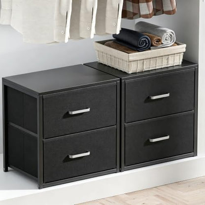 Stackable Storage Drawers, Closet Drawers, Black