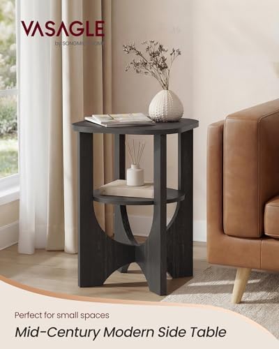 VASAGLE Side Table, 2 Tier Small Accent End Table, Nightstand