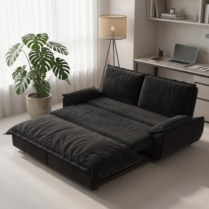 NicBex 73 Inch Sleeper Sofa, Queen Size Convertible Pull Out Couch, Black