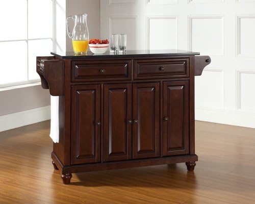 Crosley Furniture Cambridge Rolling Kitchen Island, Granite Top