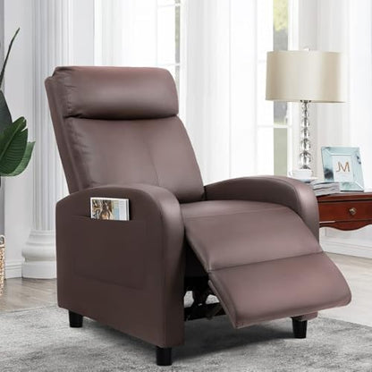 Furniwell Massage Recliner Chair for Living Room PU Leather Reclining Chair