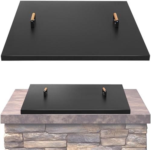 Fire Pit Lid Square 38", Heat Resistant Metal Firepit Cover