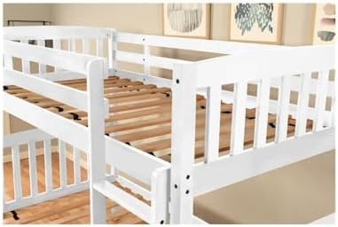 Kodiak Furniture Claire Twin Over Twin Wood Bunk Bed in White-Mattresses Not Included