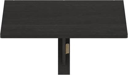 Furinno Hermite Black Folding Table, Wall Mount Floating Table, 23.6 x 30.4 x 17.3, Easy Assembly, for Living Room, Office, Bedroom, Apartment, Black Espresso