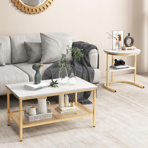 KOTEK Nesting Coffee Table Set of 2 (Gold)