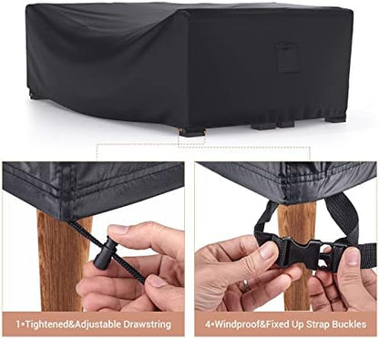 Outdoor Patio Furniture Covers Waterproof 111"Lx74"Wx28.3"H Black