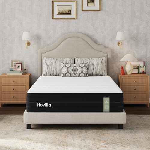Novilla Full Mattress 12 Inch, Cooling Hybrid Mattress with Upgraded Coils