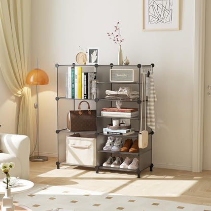 AWTATOS 6 Cube Closet Organizer Storage Shelves, Grey