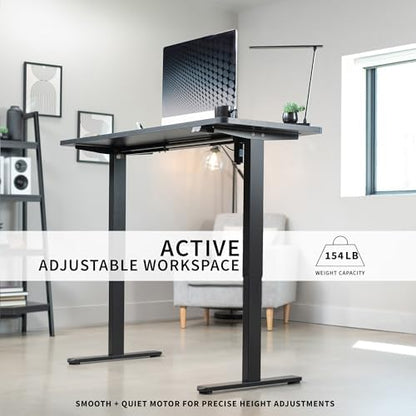 VIVO Electric Standing Desk, Smooth 3-Piece 60" x 24" Light Wood Top