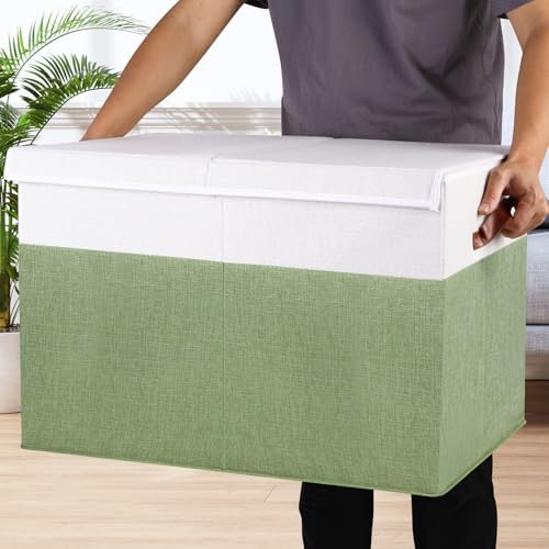 Large Toy Storage Box with Lid, Toy Chest Bin Boxes Basket with Dividers