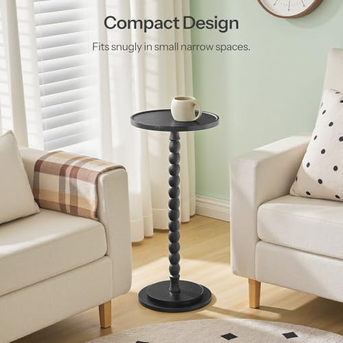 HOOBRO Small Round Side Table, Drink Table, Wooden End Table with Pedestal