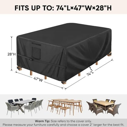 BALEINE Patio Furniture Covers Waterproof, Heavy Duty Outdoor Table Cover
