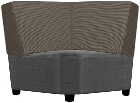 UNBBRRL Seat Cushion Cover and Back Covers for Corner Sofa Stretch Jacquard, Non Slip L Shaped Sofa Slipcover with Storage Ottoman, Sectional Couch Cover for Chaise Lounge (Taupe,Corner Back Cover)