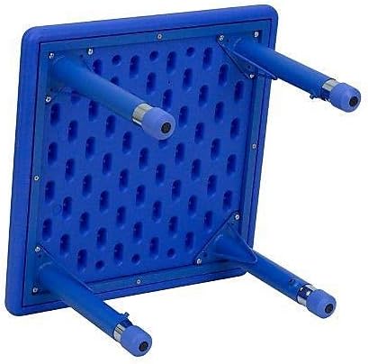Flash Furniture Wren 24" Square Blue Plastic Height AdjusTable with Rounded Safety Corners Activity Table with Rounded Safety Corners