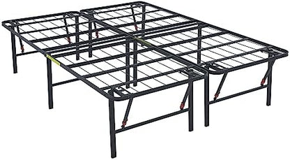 Amazon Basics Bed Frame with Storage, Foldable Metal Platform, Sturdy Steel, No Box Spring Needed, 18 inches High, Tool-Free Setup, Full Size, Black