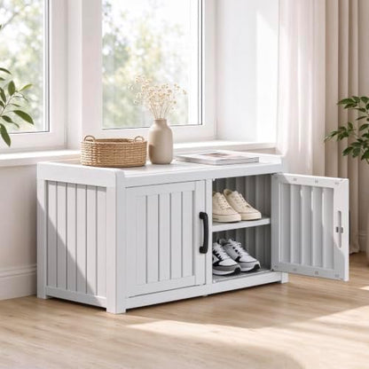 Outdoor Shoe Bench Waterproof UV-Resistant,Indoor & Outdoor Use