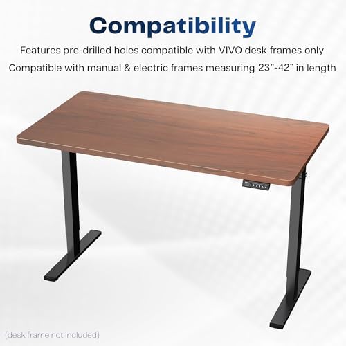 VIVO 43" x 24" Dark Walnut Solid 1-Piece Table Top
