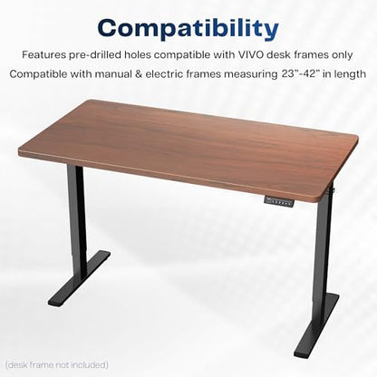 VIVO 43" x 24" Dark Walnut Solid 1-Piece Table Top