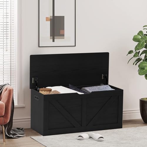39.4" Storage Chest, Wooden Storage Bench, Large Storage Trunk