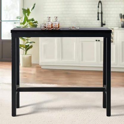 Vintage Rectangle Bar Table 41.3inch Height Narrow Pub Desk Farmhouse Display Stand in Hallway Industrial Breakfast Table for Kitchen Living Room