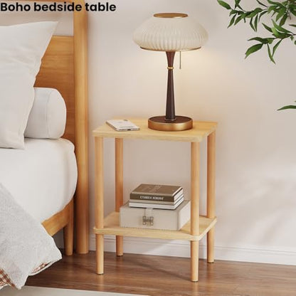 Solid Wood Side Table, Small End Table, Narrow Nightstand Bedside Table