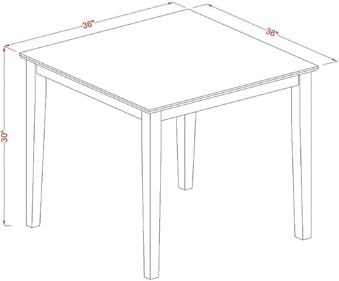 East West Furniture OXT-LWH-T Oxford Square Dining Room Table for Small Spaces, 36x36 Inch, Linen White
