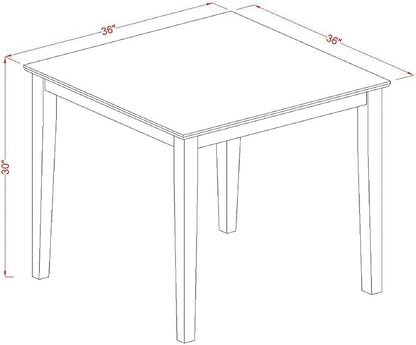East West Furniture OXT-LWH-T Oxford Square Dining Room Table for Small Spaces, 36x36 Inch, Linen White