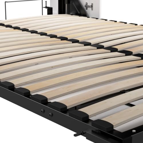 Bestar Key West 63W Full Murphy Bed, Space-Saving Sleeping Arrangement for Multipurpose Area, Bedroom, Guest Room, or Living Room in Pure White Oak