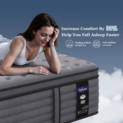 (Luxury Hotel) 12 Inch Hybrid Full Size Mattress in a Box, Medium Firm
