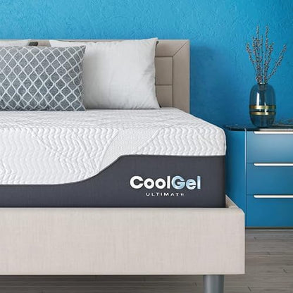 COOL GEL Chill Memory Foam 14-Inch Mattress with Pillow, CertiPUR-US Certified, Mattress in a Box, Full, White
