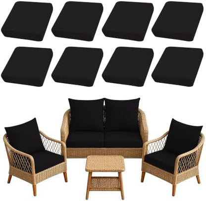 8PCS Patio Cushion Covers.Patio Furniture Couch SeatSlipcovers