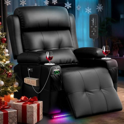 Power Recliner Chair, Home Theater Seating Reclining Sofa with Heat Massage
