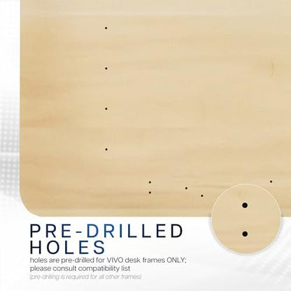 VIVO 60" x 24" Light Wood Solid 1-Piece Table Top