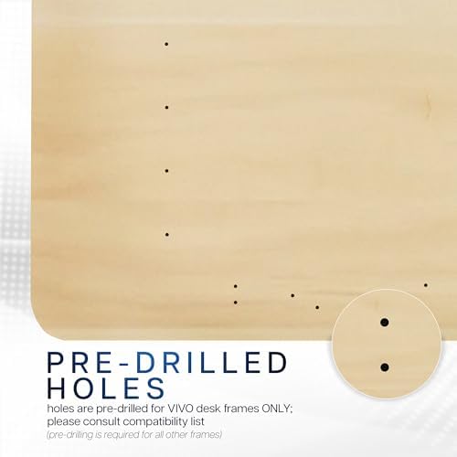 VIVO 55" x 28" Light Wood Solid 1-Piece Table Top