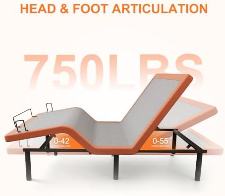 ESHINE Adjustable Bed Frame - Ergonomic Electric Bed Base, Zero Gravity