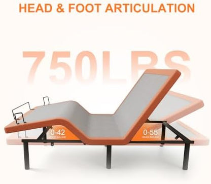 ESHINE Adjustable Bed Frame - Ergonomic Electric Bed Base, Zero Gravity